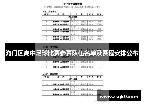 海门区高中足球比赛参赛队伍名单及赛程安排公布